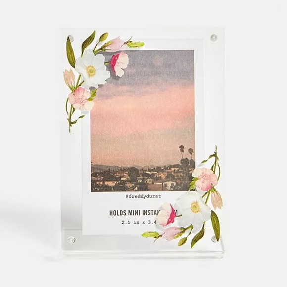 🌸 Urban Outfitters Floral Print Acrylic Instax Mini Photo Picture Frame - Picture 1 of 6